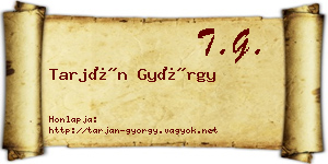 Tarján György névjegykártya