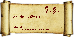 Tarján György névjegykártya